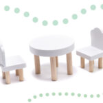 KX6201 Domek dla lalek MDF drewniany z akcesoriami LED 80cm czar