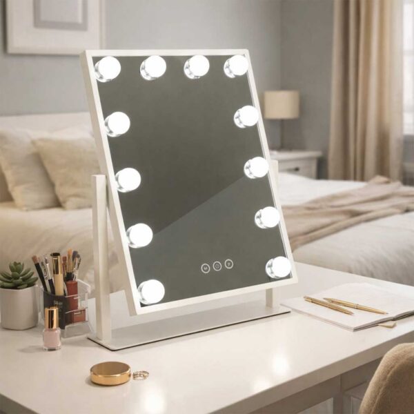 Lusterko-do-makijazu-kosmetyczne-podswietlane-12-LED-Hollywood-z-12-zarowkami-USB-30-x-40-cm-182679 Lusterko-do-makijazu-kosmetyczne-podswietlane-12-LED-Hollywood-z-12-zarowkami-USB-30-x-40-cm-182679