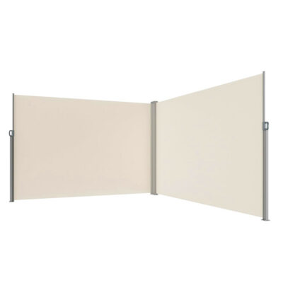 Угловая боковая маркиза LUARO для террасы с выдвижным экраном 180 x 620 см бежевая