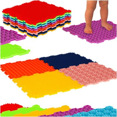 Sensory mat montessori foot massage puzzle 8 pieces colorful