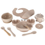 Naczynia-silikonowe-dla-dzieci-niemowlat-krab-zestaw-9-elementow-bezowe-176363