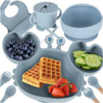 Naczynia-silikonowe-dla-dzieci-niemowlat-krab-zestaw-9-elementow-niebieskie-176336