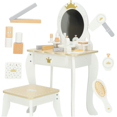 Koka tualetes galdiņš meitenēm LULILO Bella spogulis taburete piederumi