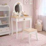 Toaletka-drewniana-dla-dziewczynki-LULILO-Bella-lustro-taboret-akcesoria-183000