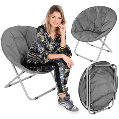 CAMPING SEAT MOON 82x68x79CM DARK GRAY ENERO CAMP