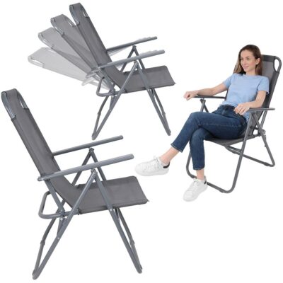 TURISTIC CHAIR WITH SEATS 61x66x65-108CM FOLDING DARK GRAY ENERO CAMP - II GATUNE