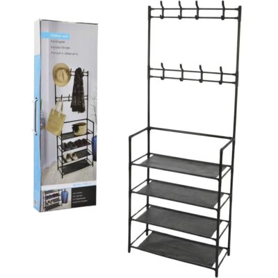 SINGLE CLOTHES RACK AND 4 SHELVES EXCELLENT HOUSEWARE