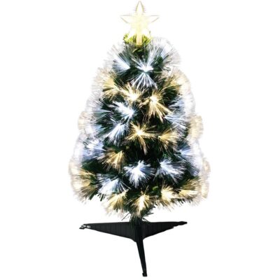 CHRISTMAS TREE DECORATIVE FIBER OPTIC WARM COLD WHITE 60CM