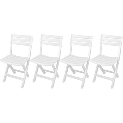 SET OF 4 PLASTIC FOLDING CATERING CHAIRS WHITE KOMODO