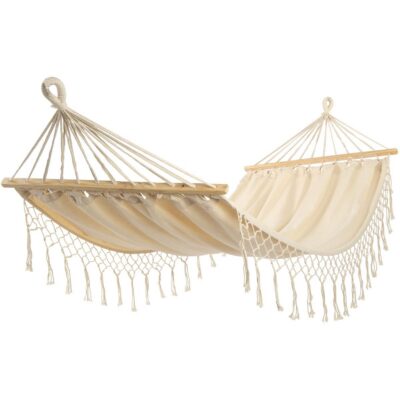 GARDEN HAMMOCK 1 PERSON 200X100CM WITH ROD AND TASSEL MIAMI ECRU