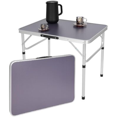 TOURIST FOLDING CAMPING TABLE 75X55X25-59CM GRAY