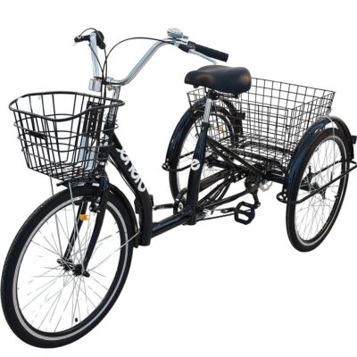 3-WHEEL BICYCLE 24 BLACK SHIMANO 7-SPEED LOWERED FRAME 1060972