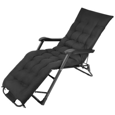 BALATON MULTI-POSITION ARMCHAIR WITH CUSHION AND HEADREST BLACK