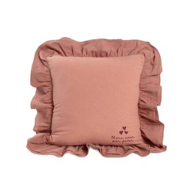 Cushion Cover | CHERISH LOVE | cotton pink with double frill | 45x45 cm | 728136