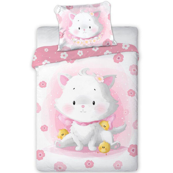 posciel-bawelna-100x135-40x60-kotek-roz posciel-bawelna-100x135-40x60-kotek-roz