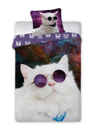 Cotton bedding 140x200+1p70x90 Cosmos Cat