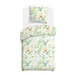 Blank white bed mock up, top view isolated on white background.