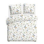 Blank white bed mock up, top view isolated on white background.