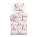 Blank white bed mock up, top view isolated on white background.