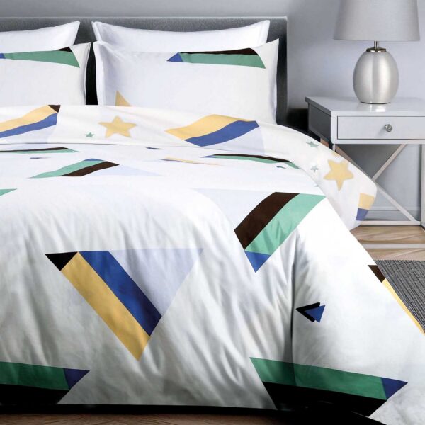 Realistic bed set mockup displaying a stylish bedding collection Realistic bed set mockup displaying a stylish bedding collection
