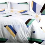 Realistic bed set mockup displaying a stylish bedding collection