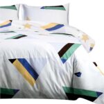 Realistic bed set mockup displaying a stylish bedding collection