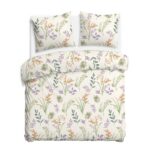 Blank white bed mock up, top view isolated on white background.