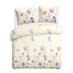 Blank white bed mock up, top view isolated on white background.