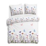 Blank white bed mock up, top view isolated on white background.