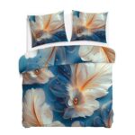 Blank white bed mock up, top view isolated on white background.