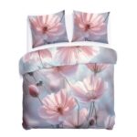 Blank white bed mock up, top view isolated on white background.