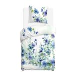 Blank white bed mock up, top view isolated on white background.