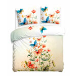 Blank white bed mock up, top view isolated on white background.