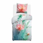 Blank white bed mock up, top view isolated on white background.