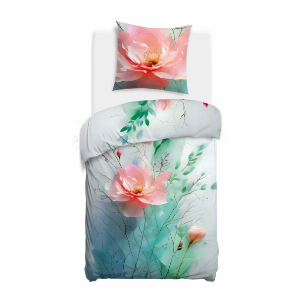 Blank white bed mock up, top view isolated on white background.