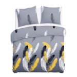 Blank white bed mock up, top view isolated on white background.