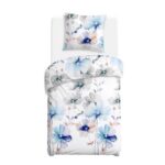 Blank white bed mock up, top view isolated on white background.