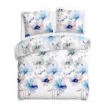 Blank white bed mock up, top view isolated on white background.