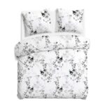 Blank white bed mock up, top view isolated on white background.