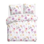 Blank white bed mock up, top view isolated on white background.