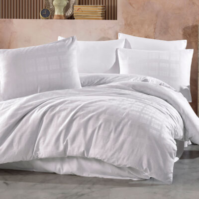 Постельное белье из хлопкового сатина MARSELA WHITE/140x200+1 постельное белье. 70x80 ЭКСКЛЮЗИВ