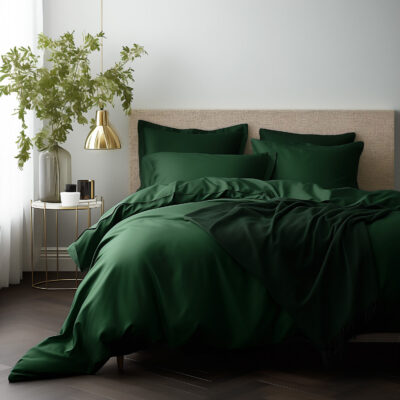 Постельное белье из хлопкового сатина BOTTLE GREEN 036/140x200+1 простыня 70x80