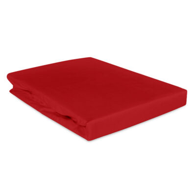 Cotton satin sheet with elastic band red 029/140x200
