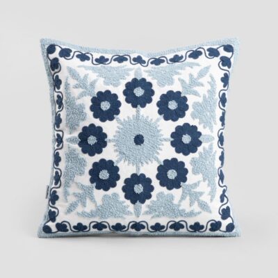 Наволочка | GANTI | с вышитыми цветами | 45x45 см | 877303