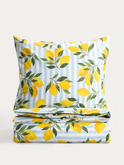 Pościel | SIDRUM | bawełniana w cytryny | 140x200 + 1*70x80 cm | 768736