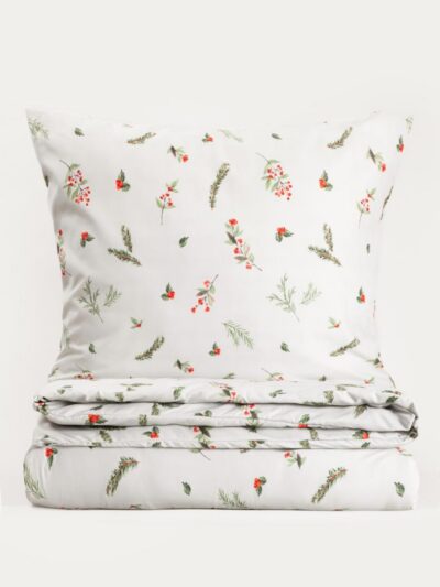 Bedding | NATALE | olive green in festive print | 220x200cm + 2 x 70x80cm | 753312