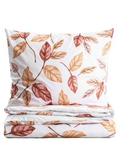 Pościel | LEAFY | z mikrofibry w motyw liści | 220x200cm + 2 x 70x80cm | 755859