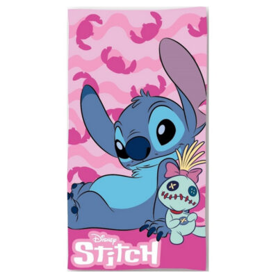 Cotton towel 70x140 Lilo and Stitch pink