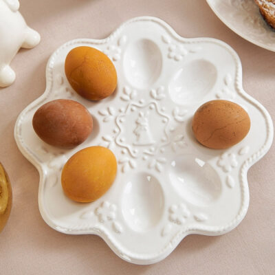 Egg dish | ADELIA | white decorated | 23 cm | 965238