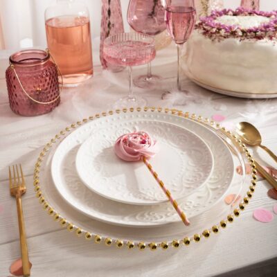 Plate | GOLDEN BALLS | glass | 33 cm | 807546